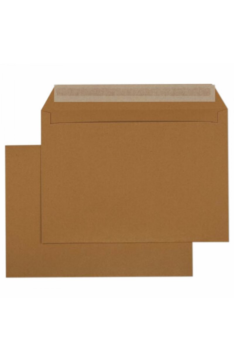 Конверты С4 (229х324 мм) КРАФТ, отрывная лента, 100 г/м2, КОМПЛЕКТ 250 шт., 112175