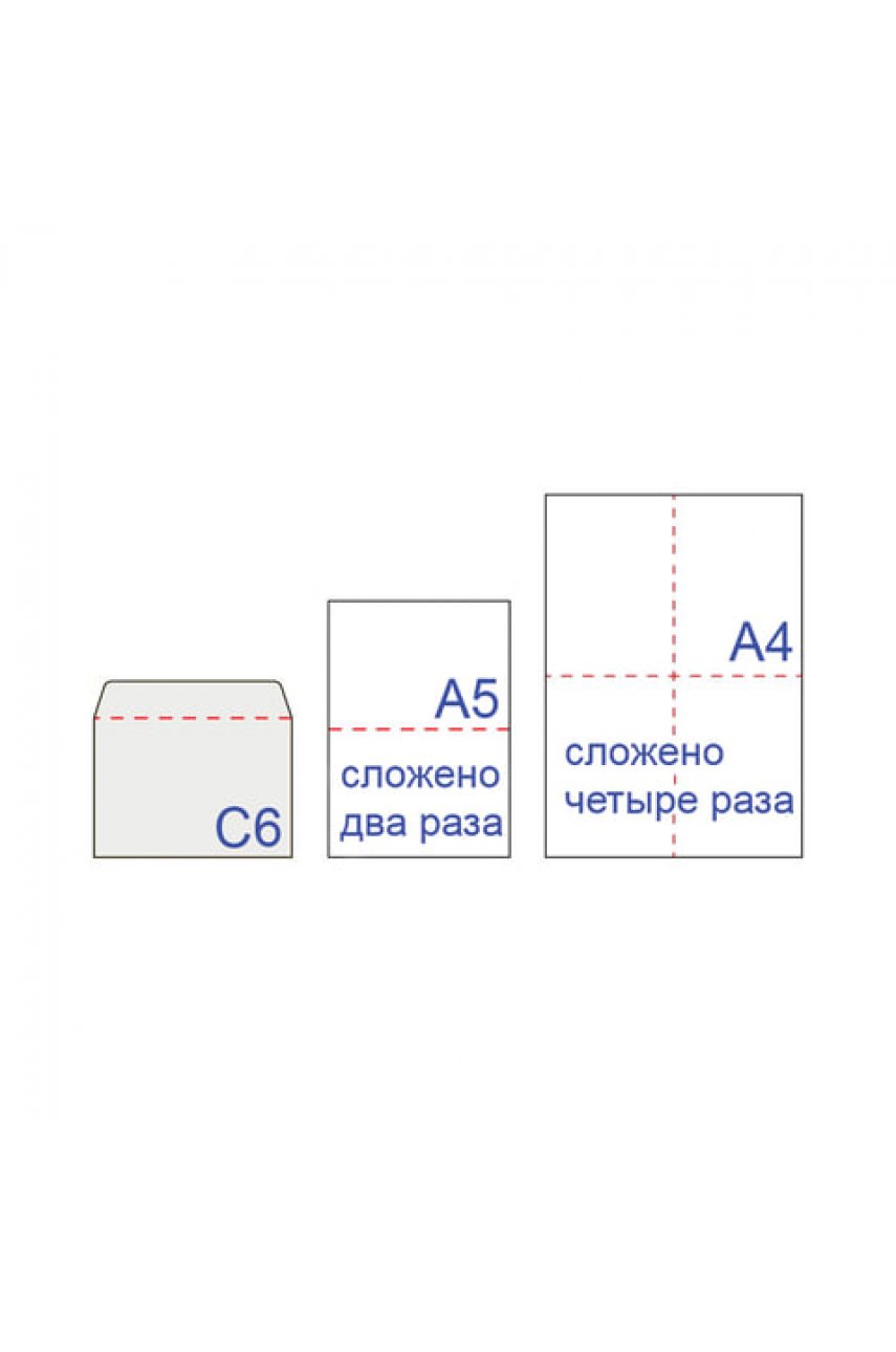 Конверты С6 (114х162 мм), клей, 80 г/м2, КОМПЛЕКТ 1000 шт.