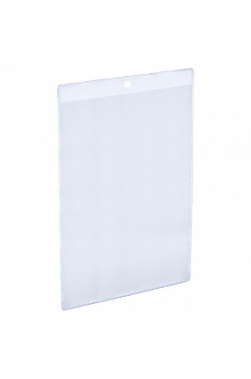 Карман информационный подвесной, ценникодержатель А5, КОМПЛЕКТ 50 шт., ПВХ