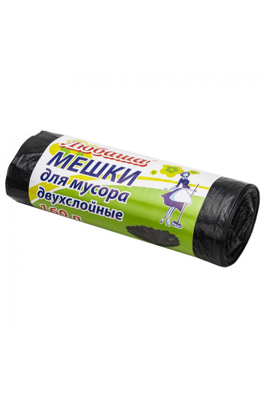 Мешки для мусора 160-190 л черные в рулоне 10 шт., ПВД 23 мкм, 90х120 см"эконом ПЛЮС"
