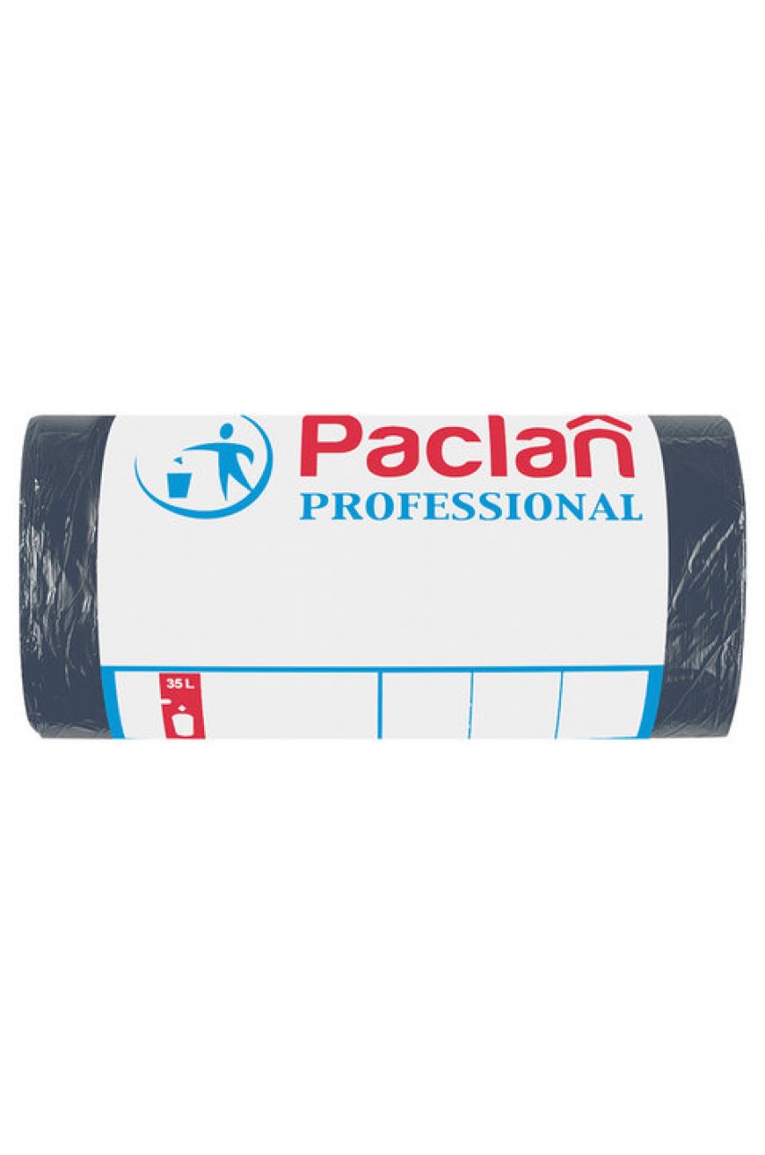 Мешки для мусора 35 л, черные, в рулоне 50 шт., ПНД, 6,2 мкм, 50х60 см, PACLAN "Professional"