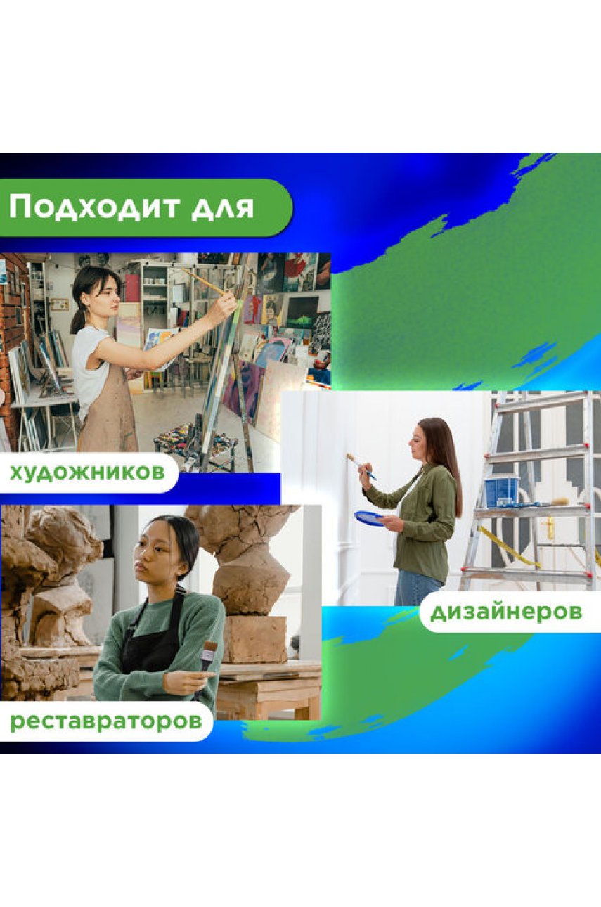 Кисть художественная профессиональная, синтетика, флейц, № 40 Кисть художественная профессиональная, синтетика, флейц, № 40