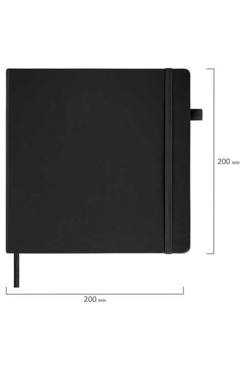 Скетчбук, черная бумага 140 г/м2 200х200 мм, 80 л., КОЖЗАМ, резинка, карман, черный Скетчбук, черная бумага 140 г/м2 200х200 мм, 80 л., КОЖЗАМ, резинка, карман, черный