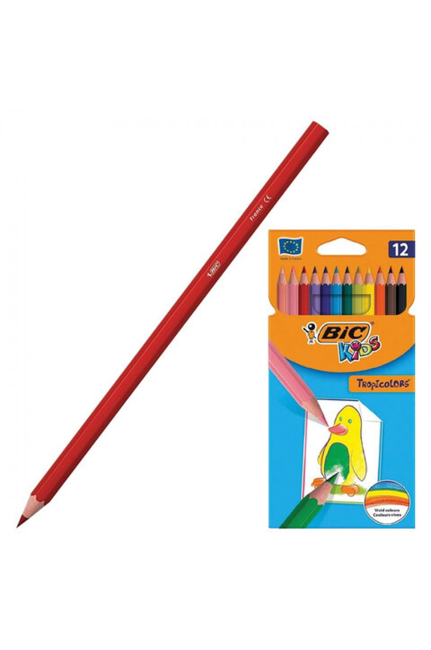 Карандаши цветные BIC "Tropicolors", 12 цветов, шестигранные