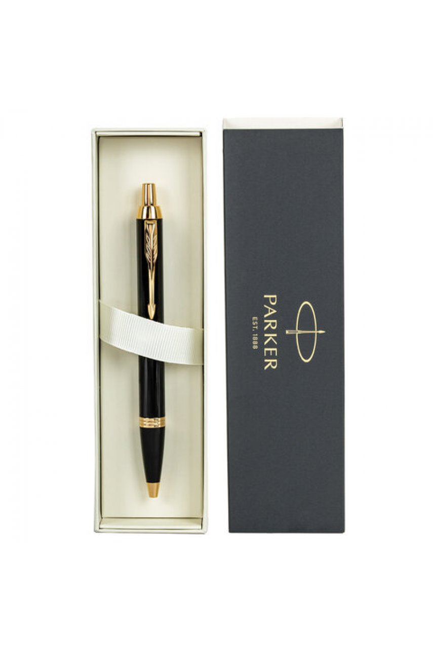 Ручка шариковая PARKER "IM Core Black Lacquer GT", ежедневник А5 черный, пакет Ручка шариковая PARKER "IM Core Black Lacquer GT", ежедневник А5 черный, пакет