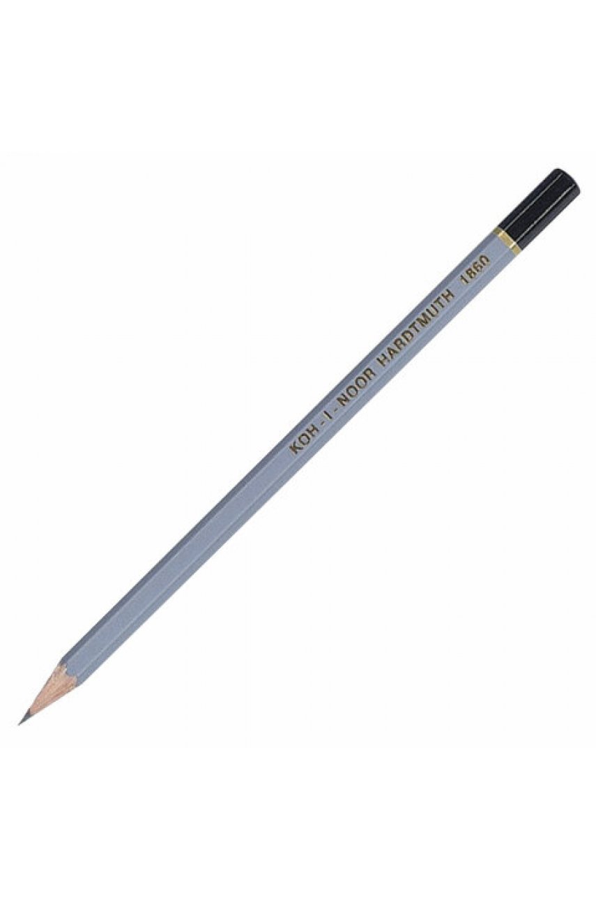 Карандаш чернографитный KOH-I-NOOR 1860, 1 шт., B, корпус серый