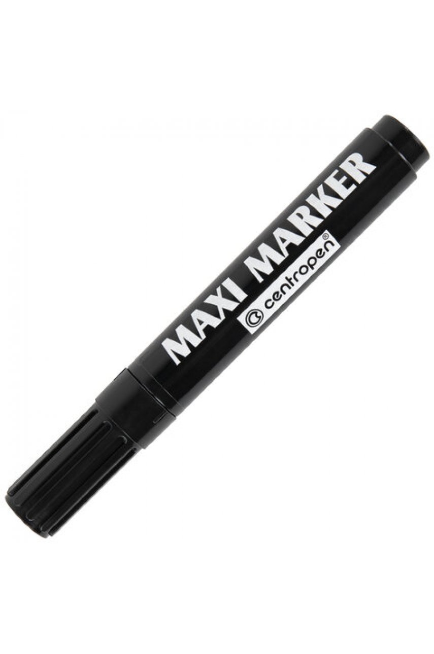 Маркер перманентный универсальный ЧЕРНЫЙ CENTROPEN "Maxi Marker", 2-4 мм, 8936