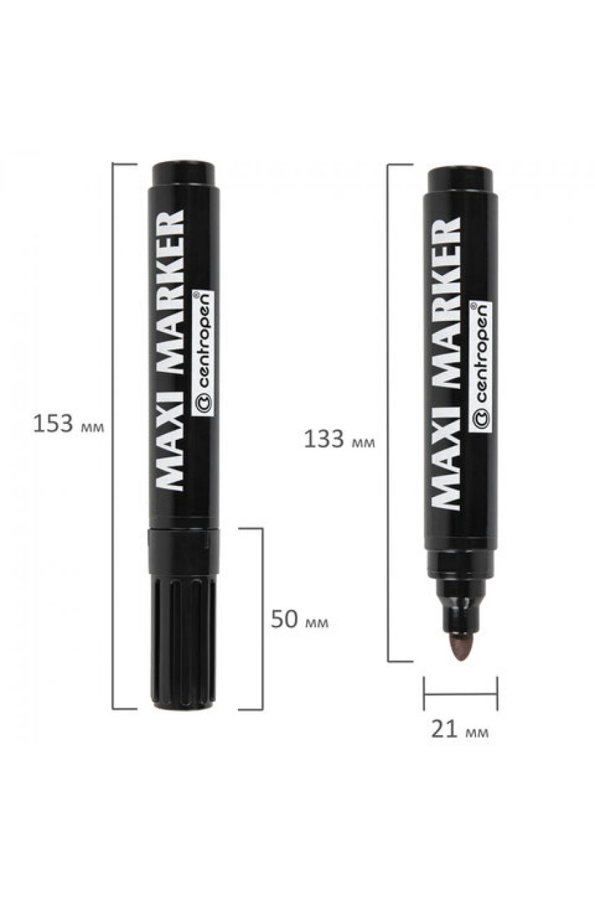 Маркер перманентный универсальный ЧЕРНЫЙ CENTROPEN "Maxi Marker", 2-4 мм, 8936