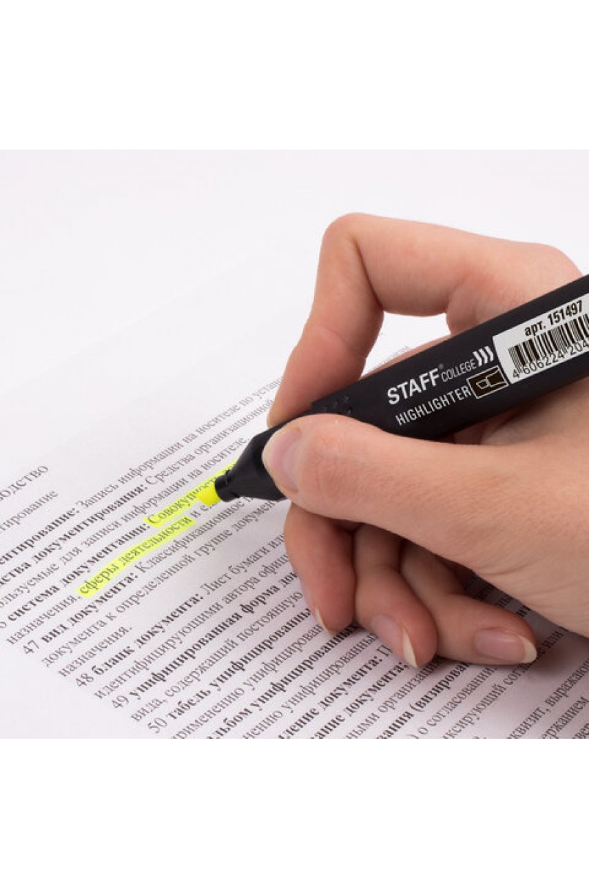 ТекстовыделительCollege "STICK HL-497", ЖЕЛТЫЙ, 1-4 мм