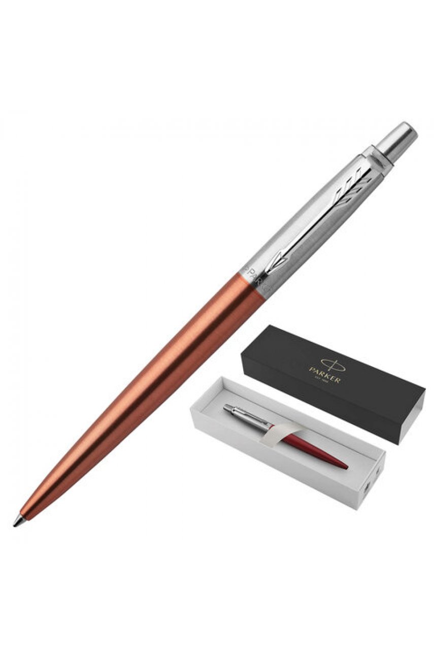 Ручка шариковая PARKER "Jotter Core Chelsea Orange CT", корпус оранжевый, детали хром, синяя