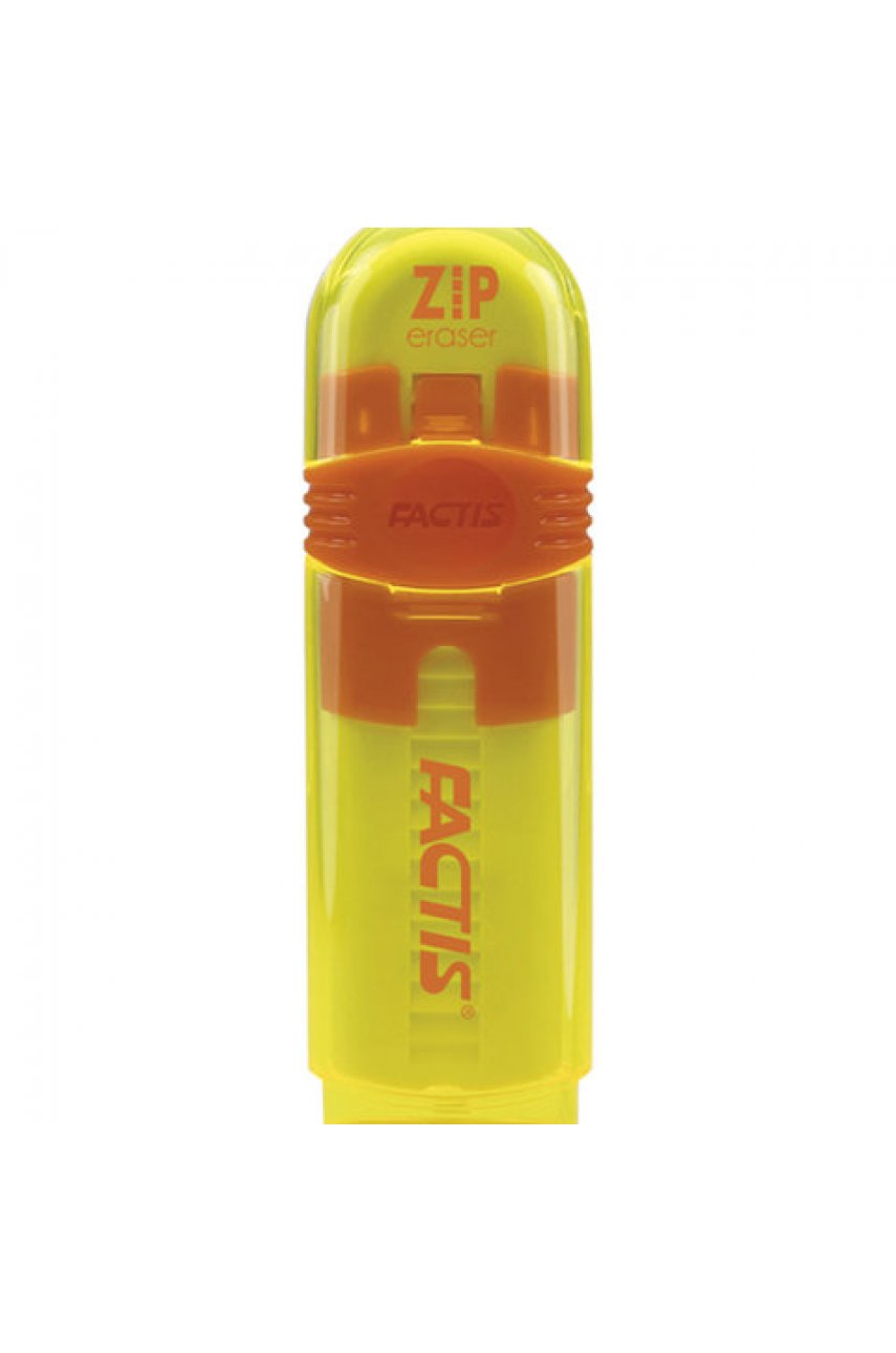 Ластик выдвижной FACTIS ZIP (Испания), 80x10x10 мм, белый, пластиковый корпус ассорти