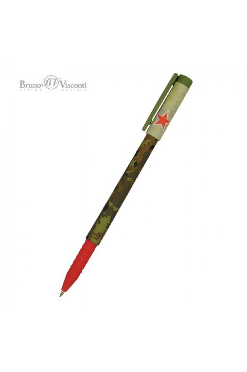 Ручка шариковая BRUNO VISCONTI "FunWrite", СИНЯЯ, "Милитари", узел 0,5 мм, линия письма 0,3 мм Ручка шариковая BRUNO VISCONTI "FunWrite", СИНЯЯ, "Милитари", узел 0,5 мм, линия письма 0,3 мм