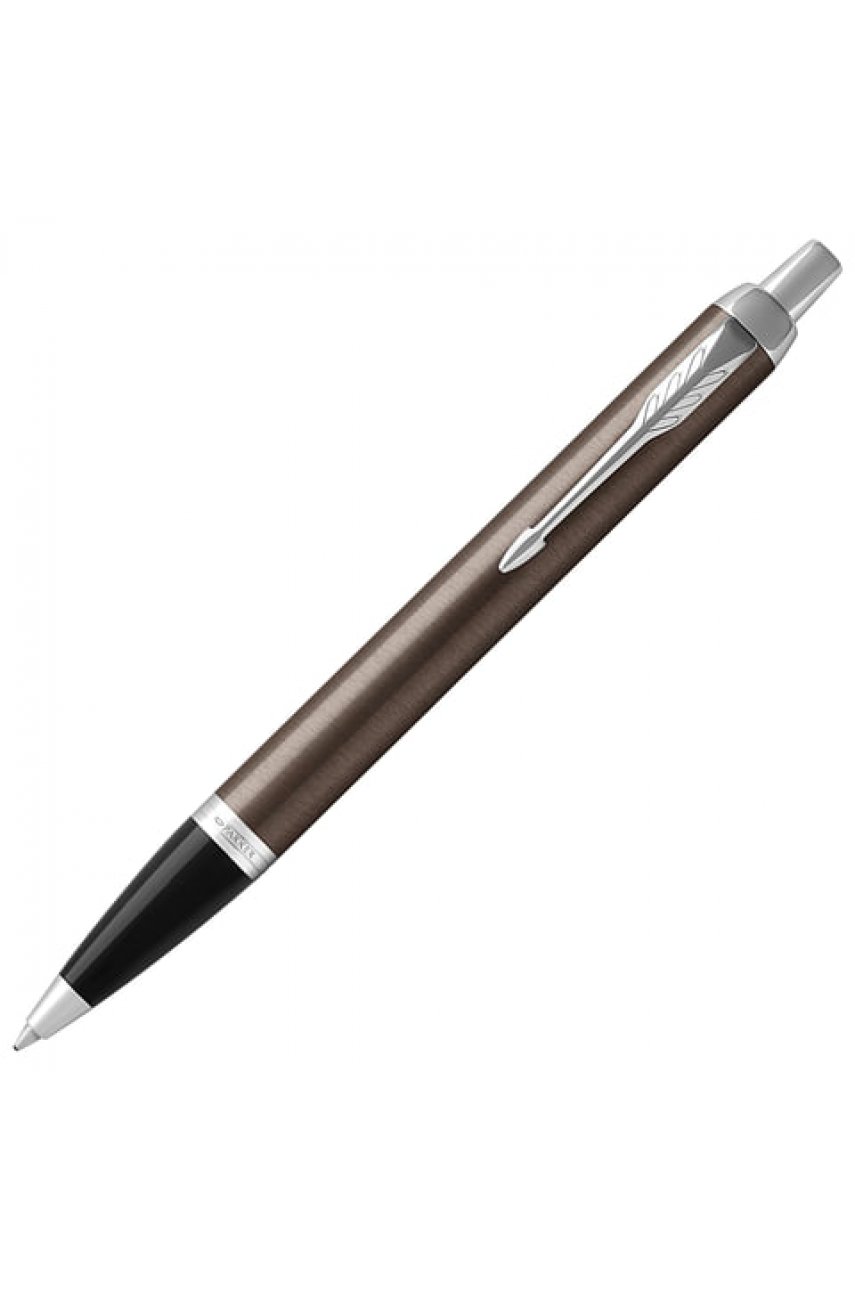 Ручка шариковая PARKER "IM Core Dark Espresso CT", корпус кофейный лак, хромированные детали, синяя
