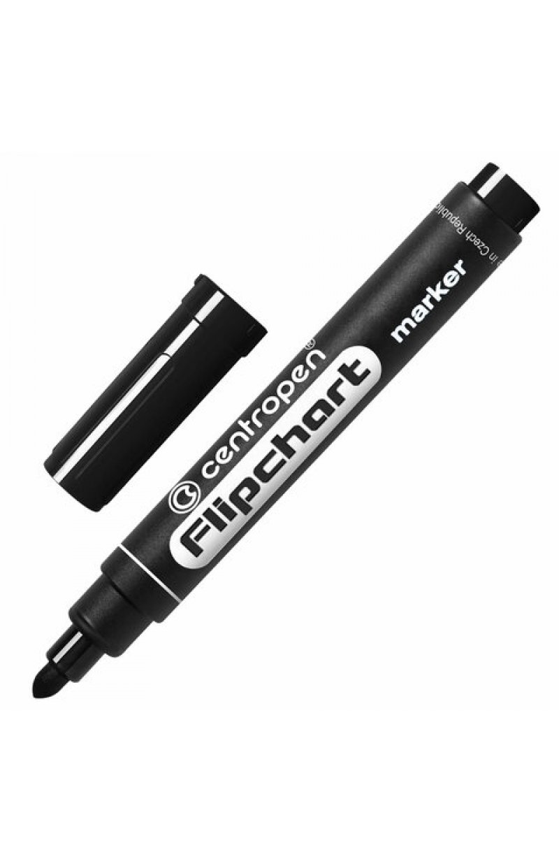 Маркер для бумажного флипчарта ЧЕРНЫЙ CENTROPEN, НЕПРОПИТЫВАЮЩИЙ, 2,5 мм, 8550