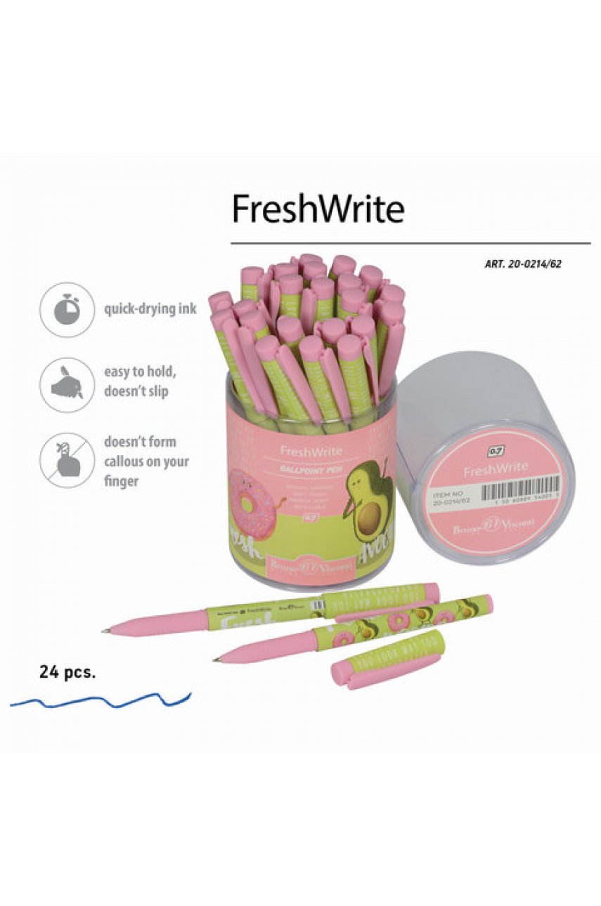 Ручка шариковая BRUNO VISCONTI FreshWrite, СИНЯЯ, Ручка шариковая BRUNO VISCONTI FreshWrite, СИНЯЯ,