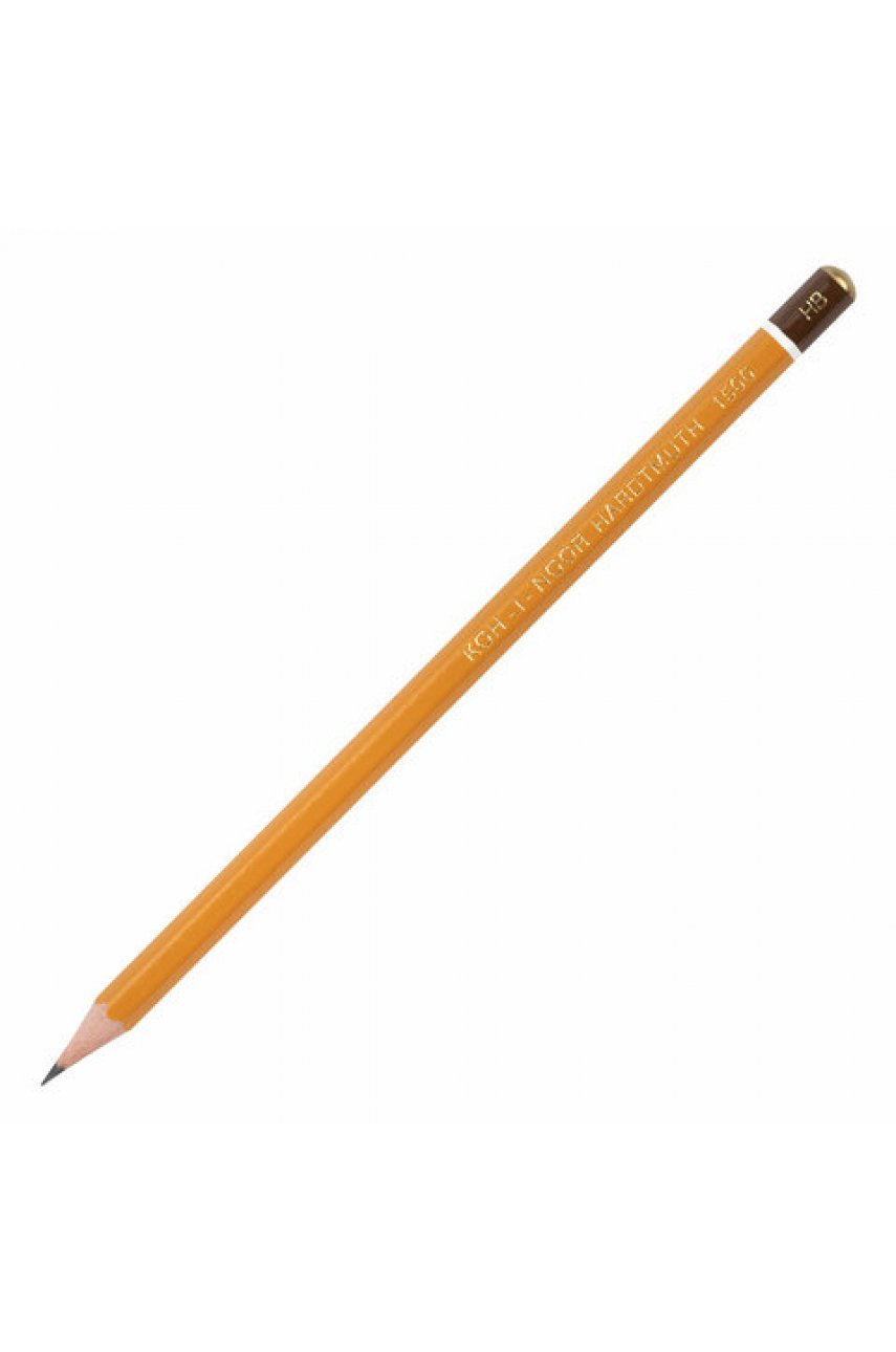 Карандаш чернографитный KOH-I-NOOR 1500, 1 шт., HB, корпус желтый, заточенный