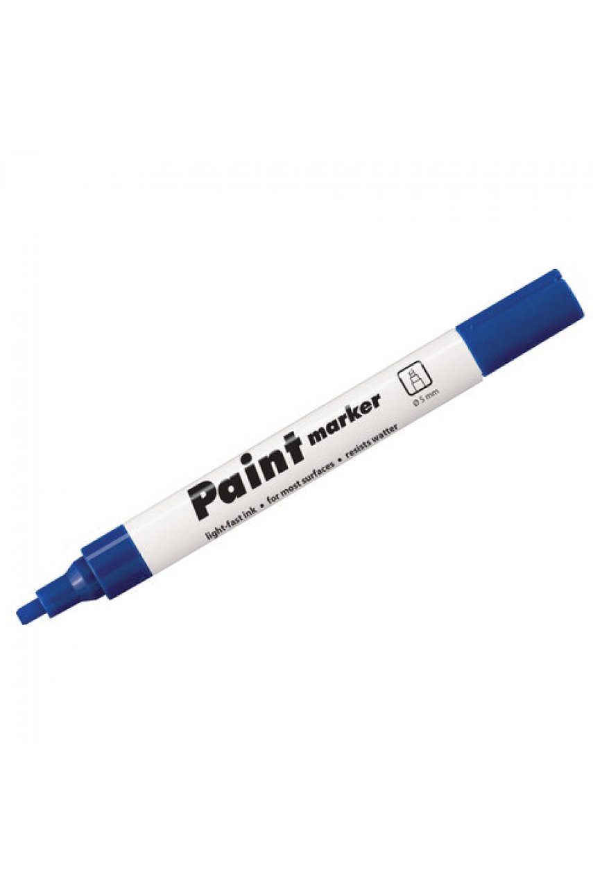 Маркер-краска лаковый (paint marker) СИНИЙ CENTROPEN, скошенный наконечник, 1-5 мм, 9100