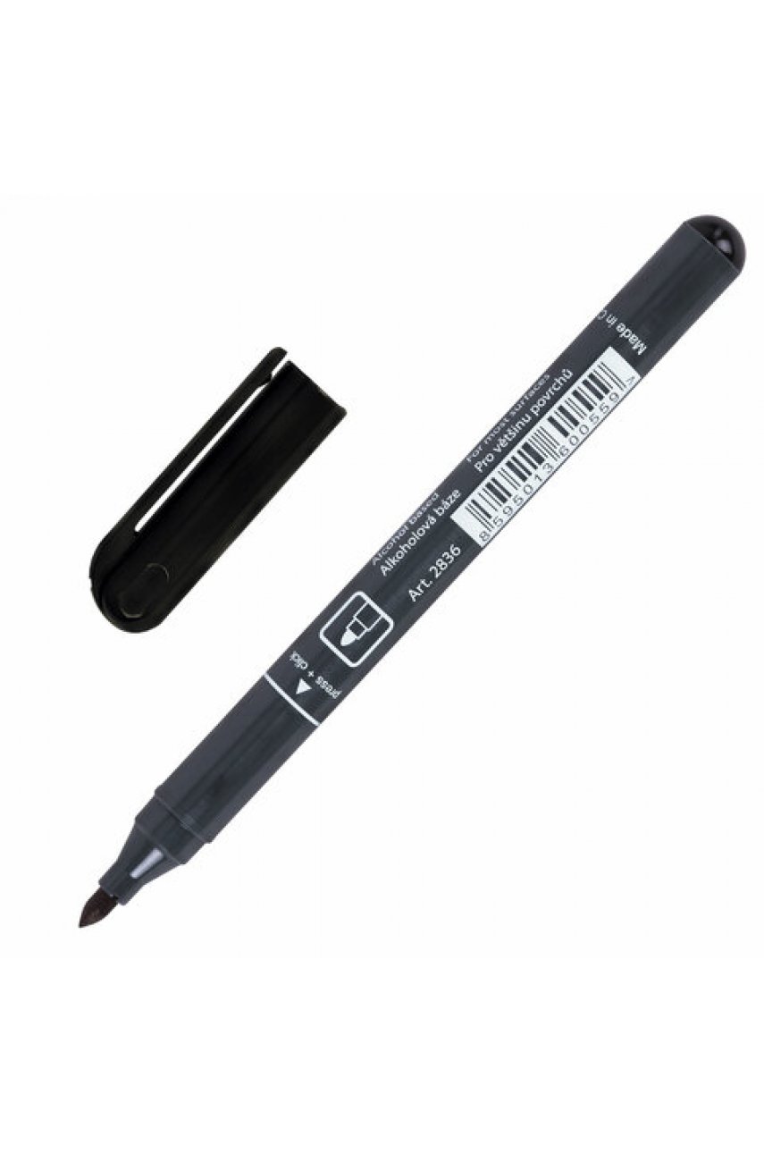 Маркер перманентный CENTROPEN 2836, ЧЕРНЫЙ, круглый наконечник, 2 мм