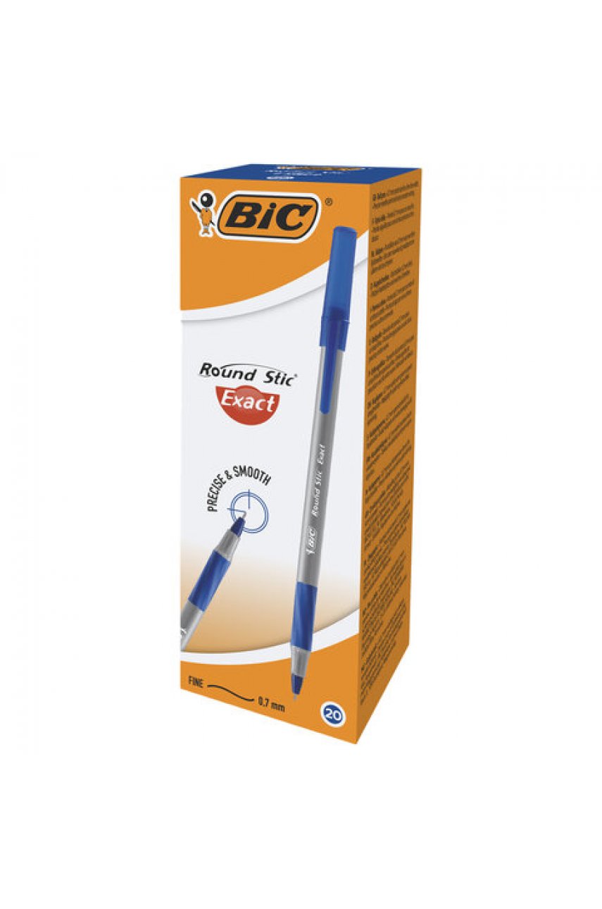 Ручка шариковая с грипом BIC "Round Stic Exact", СИНЯЯ, корпус серый, узел 0,7 мм, линия письма 0,28 мм Ручка шариковая с грипом BIC "Round Stic Exact", СИНЯЯ, корпус серый, узел 0,7 мм, линия письма 0,28 мм