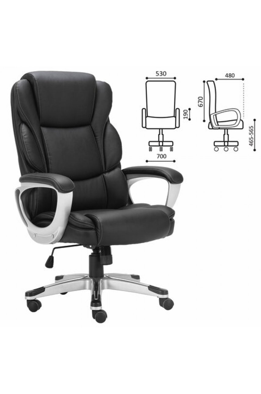 Кресло офисное BRABIX PREMIUM "Rest EX-555", пружинный блок, экокожа, черное
