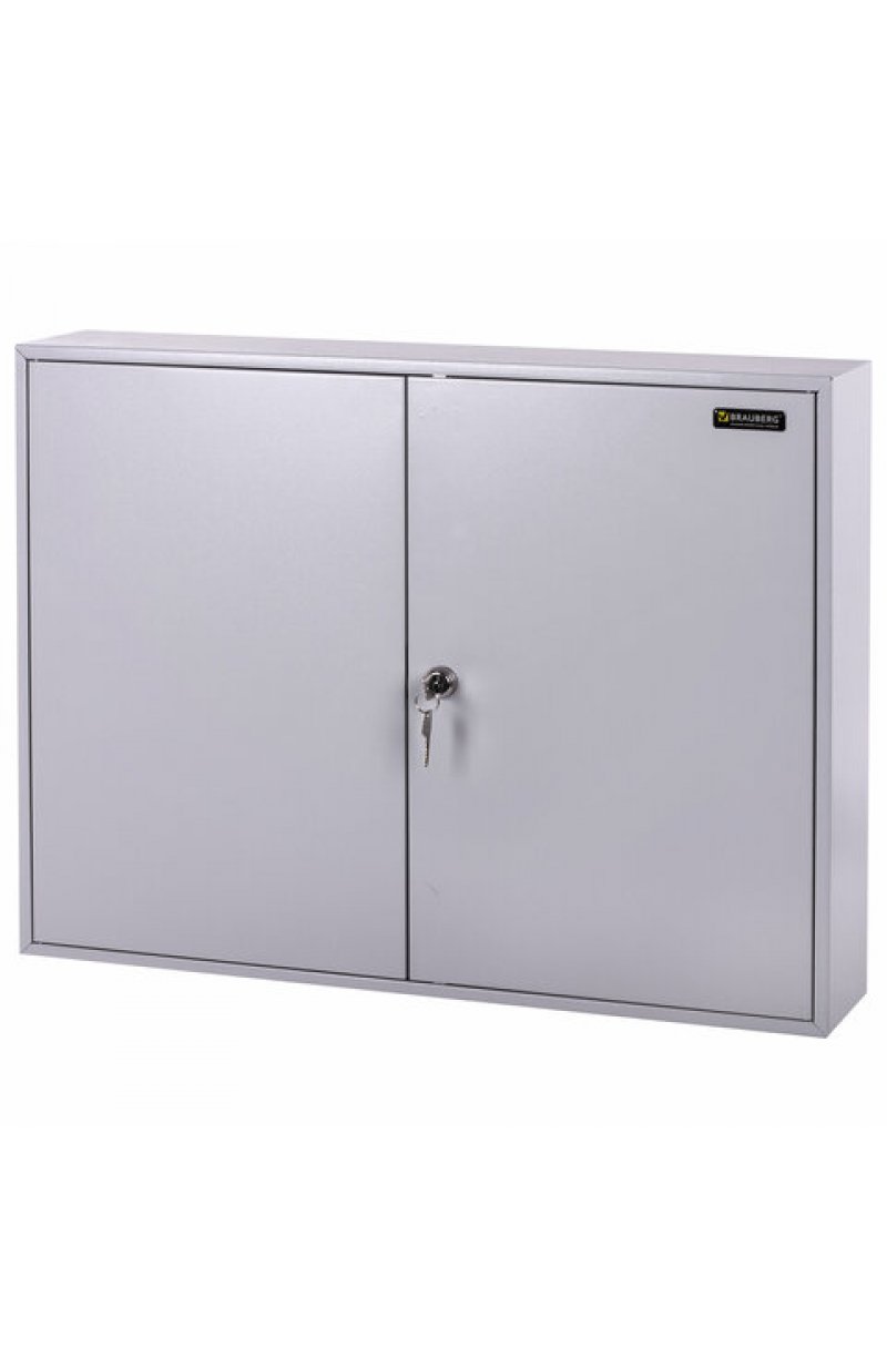 Шкафчик (Ключница) на 300 ключей BRAUBERG, 730х550х140 мм, с замком, +300 брелоков, серый
