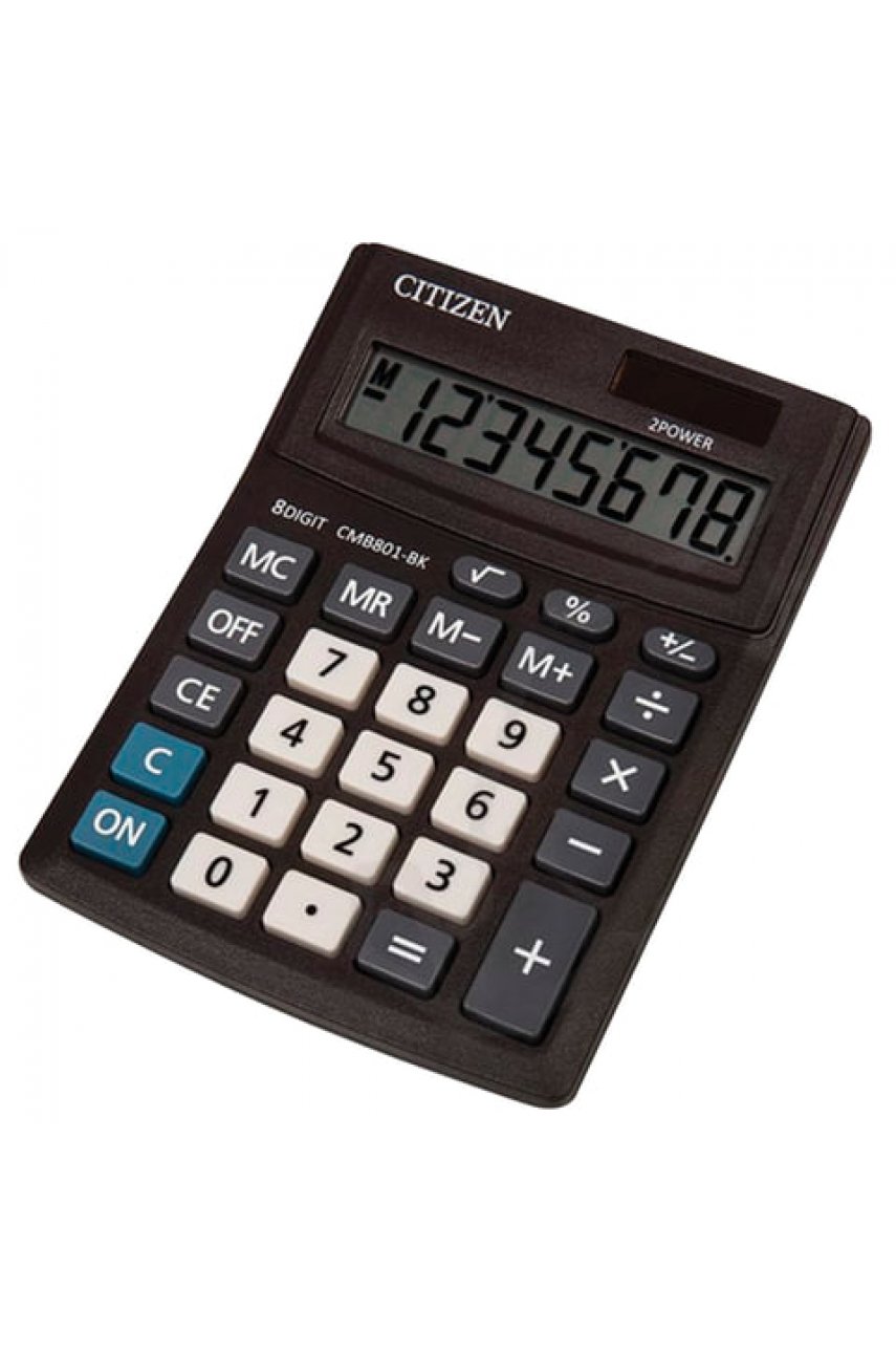 Калькулятор настольный CITIZEN BUSINESS LINE CMB801BK, МАЛЫЙ (137x102 мм), 8 разрядов, двойное питание