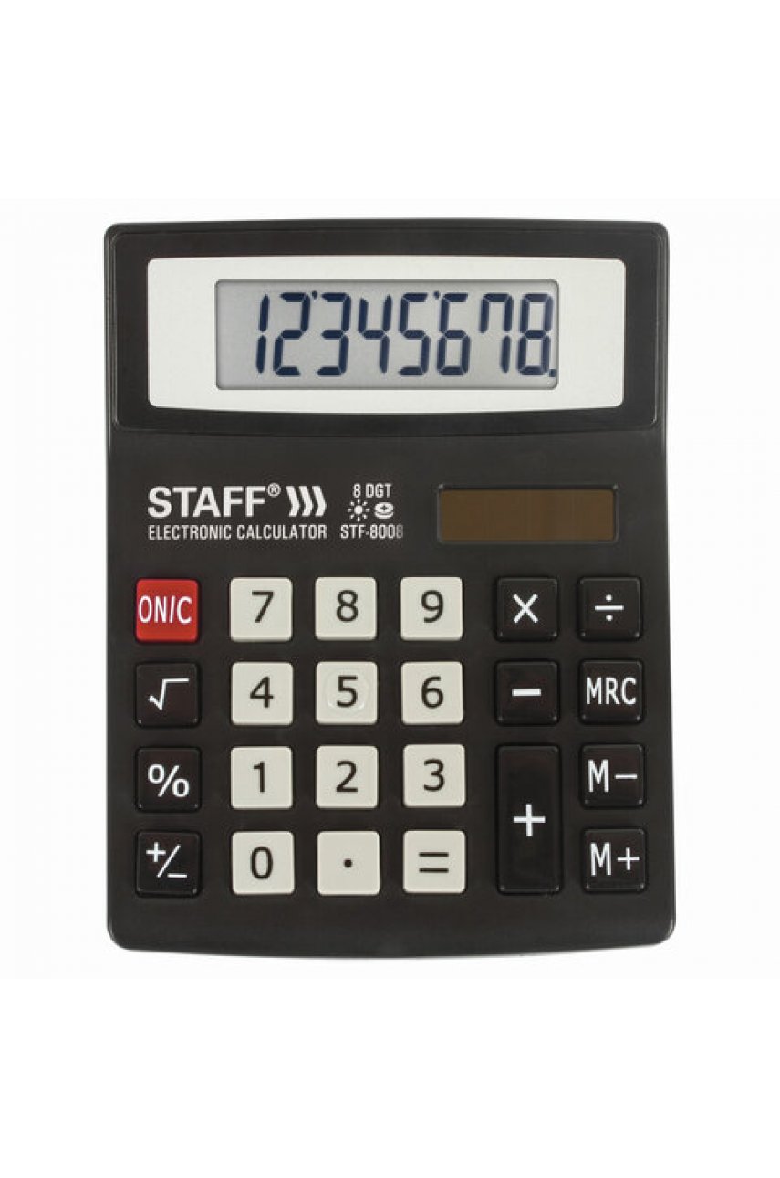 Калькулятор настольныйSTF-8008, КОМПАКТНЫЙ (113х87 мм), 8 разрядов, двойное питание