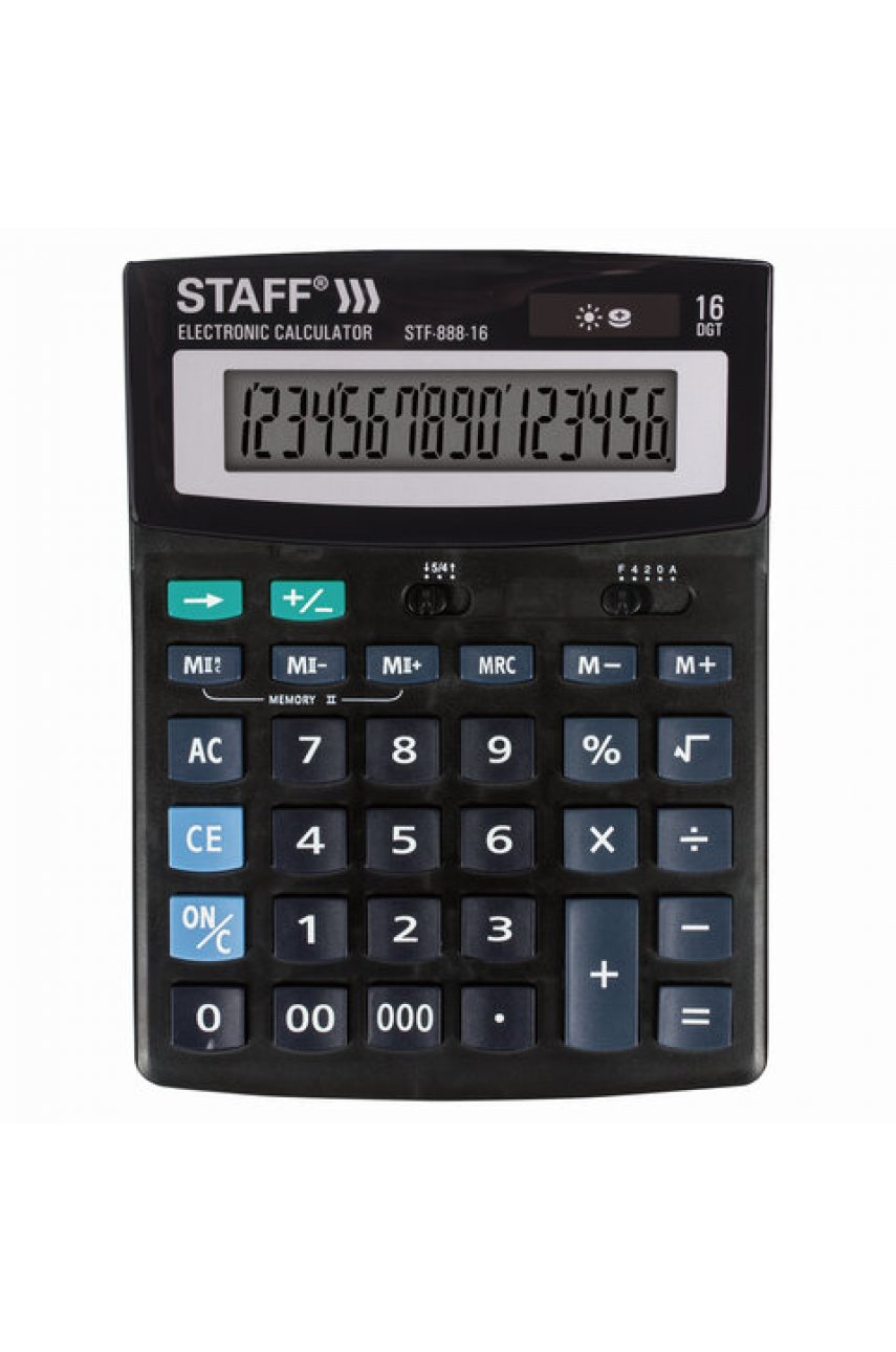 Калькулятор настольныйSTF-888-16 (200х150 мм), 16 разрядов, двойное питание
