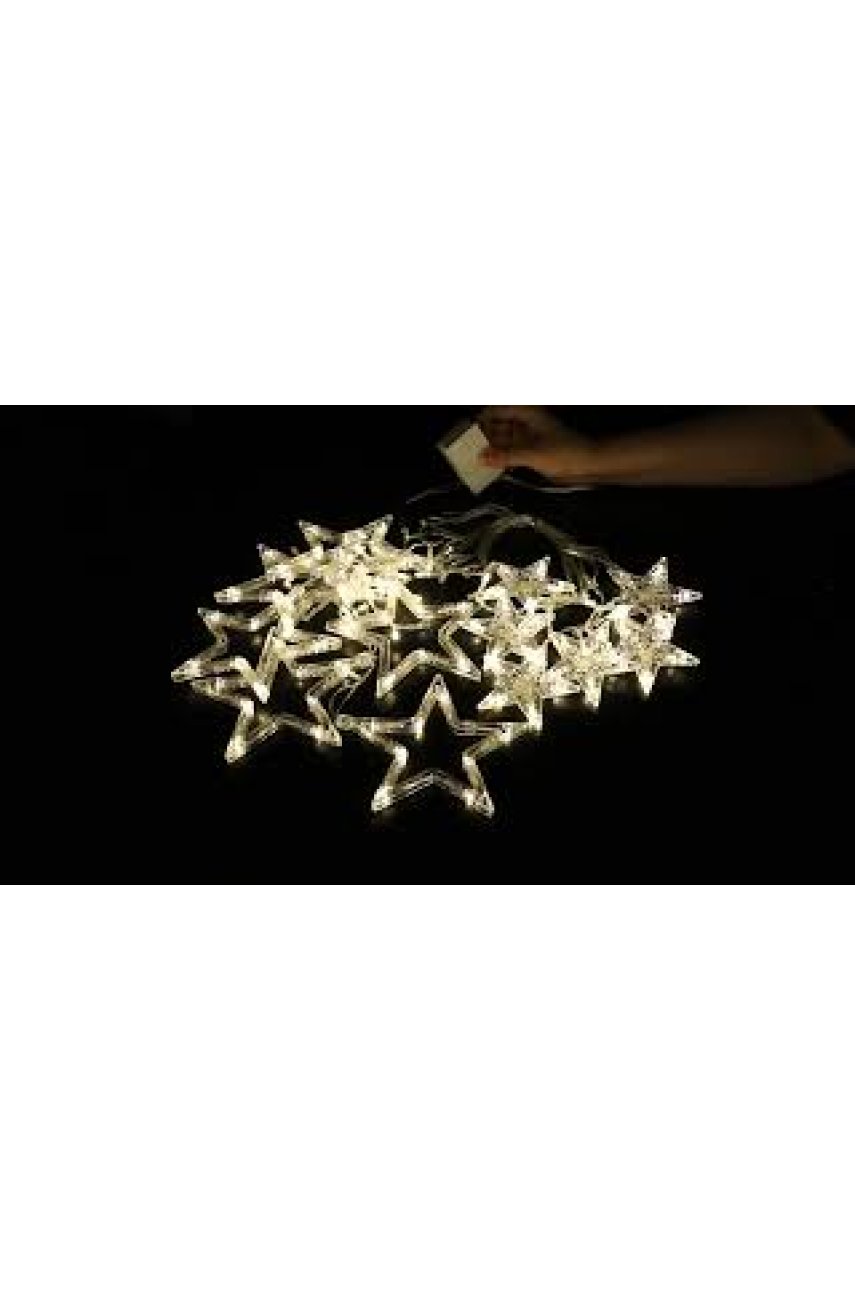 Электрогирлянда-занавес комнатная "Звезды" 3х0,5 м, 108 LED, теплый белый, 220 V