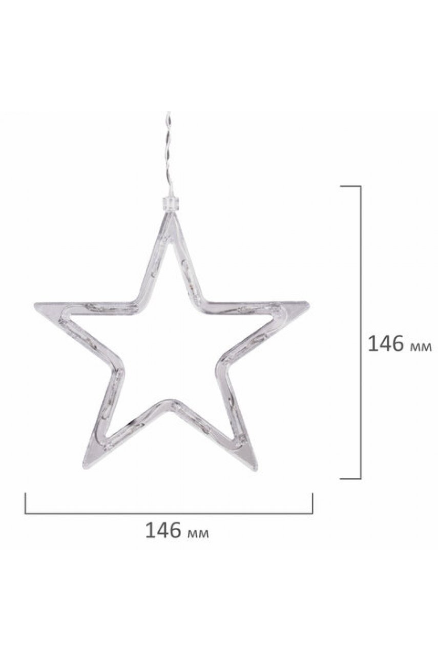 Электрогирлянда-занавес комнатная "Звезды" 3х0,5 м, 108 LED, теплый белый, 220 V