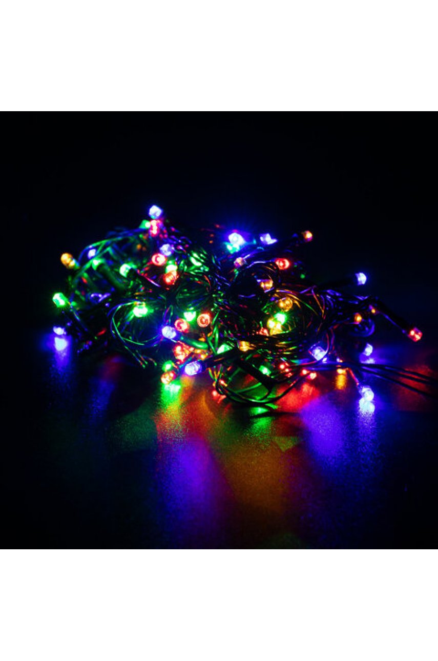 Электрогирлянда-нить комнатная "Стандарт" 10 м, 100 LED, мультицветная, 220V, контроллер