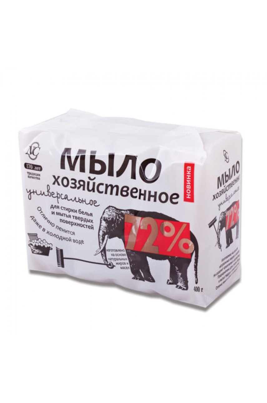 Мыло хозяйственное 72% КОМПЛЕКТ 4 шт. х 100 г (Невская Косметика), в упаковке, 11421