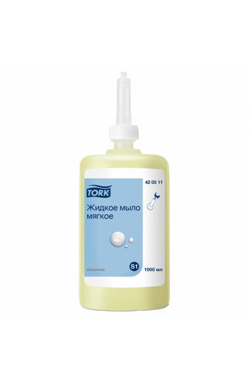 Картридж с жидким мылом одноразовый TORK (Система S1) Advanced, 1 л, мягкое