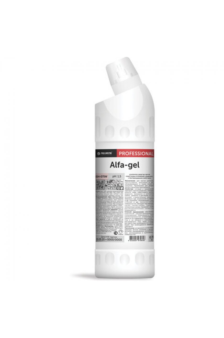 Средство для уборки санитарных помещений 750 мл, PRO-BRITE ALFA-GEL, кислотное, концентрат, гель