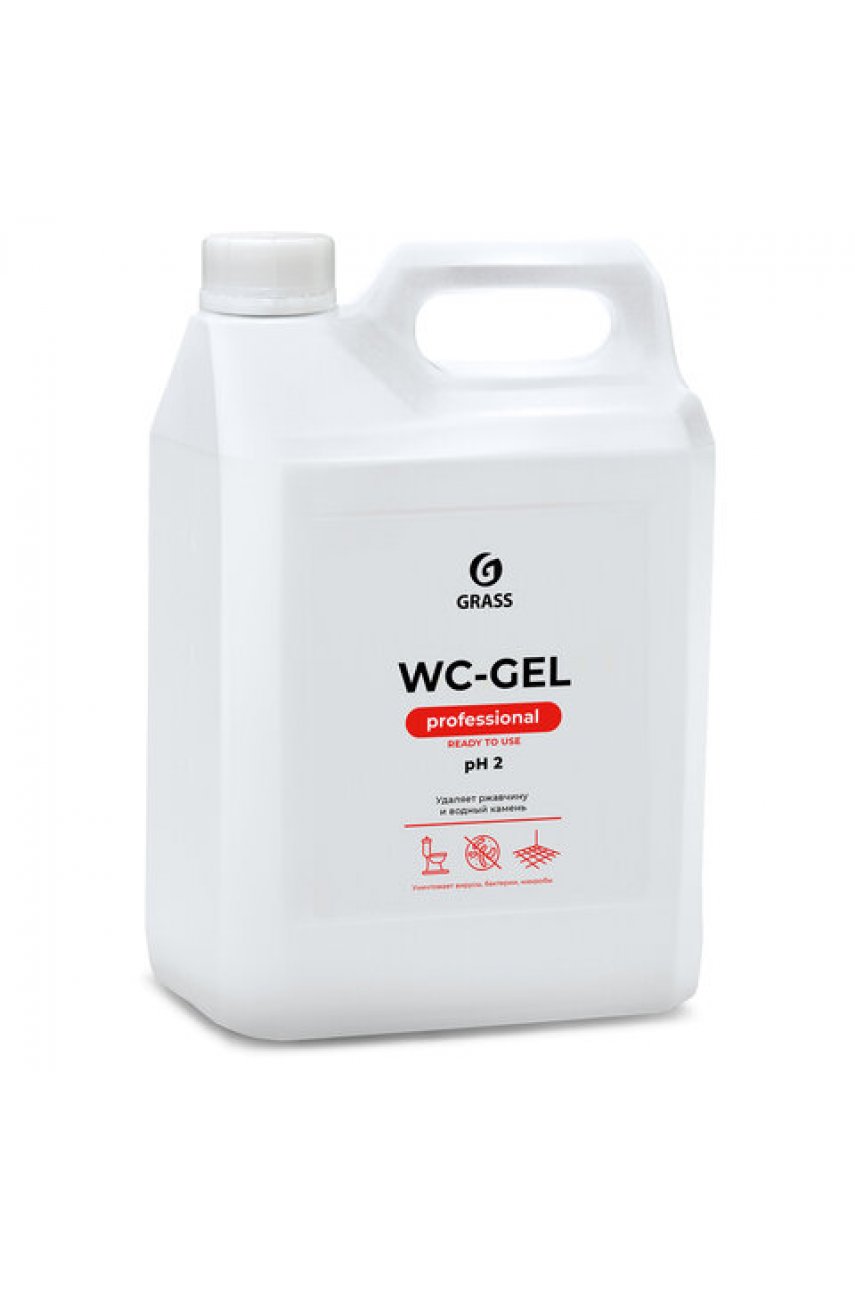 Средство для уборки сантехнических блоков 5,3 кг GRASS WC-GEL, кислотное, гель