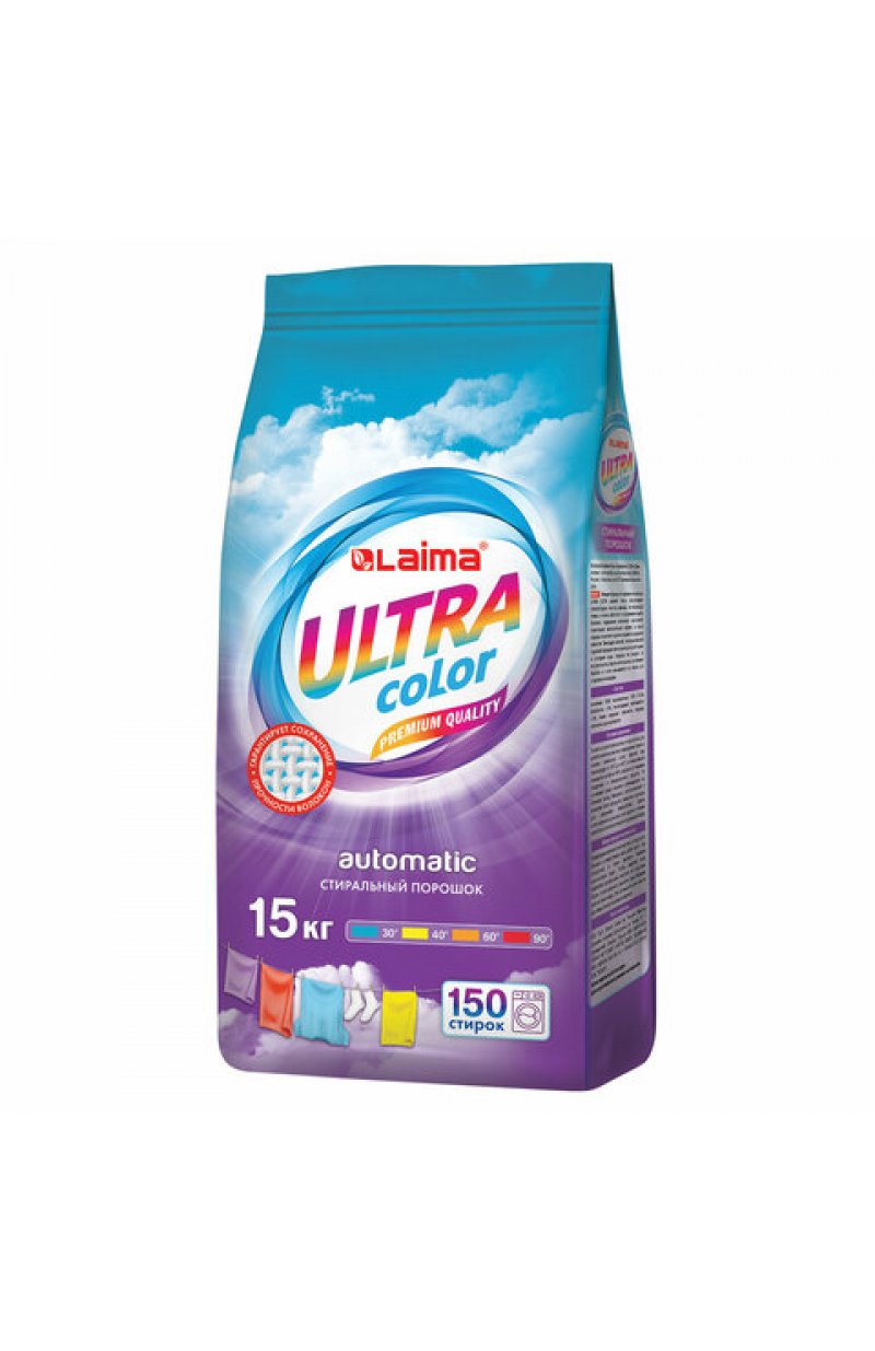 Стиральный порошок автомат 15 кг ULTRA Color, УЛУЧШЕННАЯ ФОРМУЛА,150 стирок, универсальный
