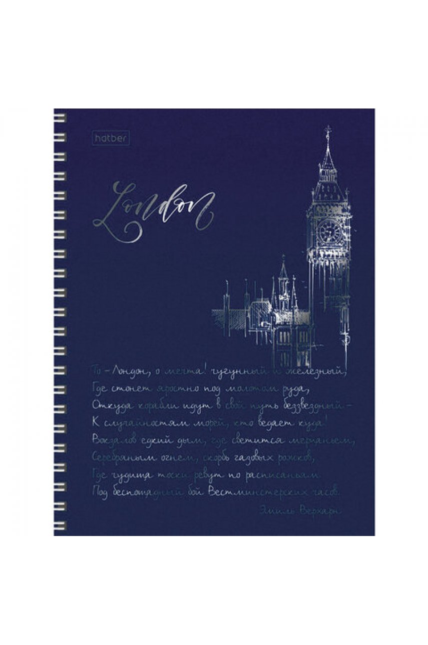 Тетрадь А5, 96 л., HATBER, гребень, клетка, матовая ламинация, 3D, 