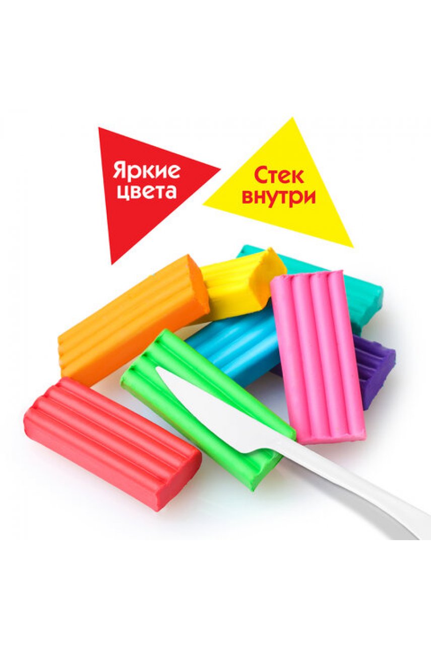 Пластилин классический "Веселая такса", 24 цвета, 360 г, СО СТЕКОМ