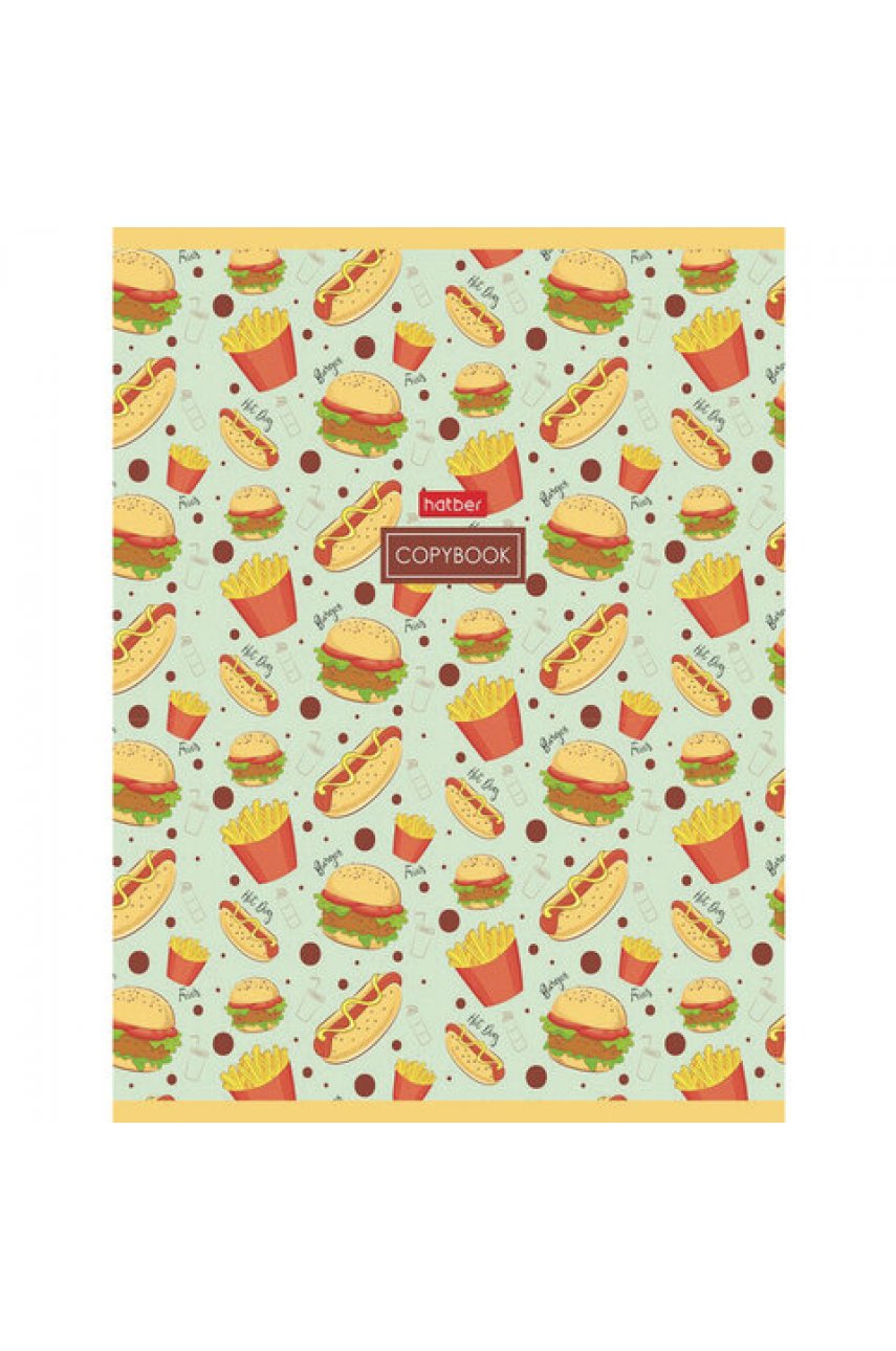 Тетрадь А5, 96 л., HATBER, скоба, клетка, обложка картон, "Good food" Тетрадь А5, 96 л., HATBER, скоба, клетка, обложка картон, "Good food"