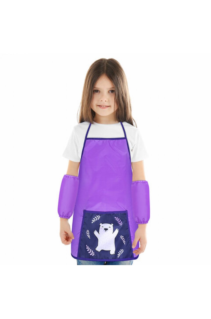 Накидка фартук с нарукавниками для труда, 1 карман, 46х54 см, "Happy bear"